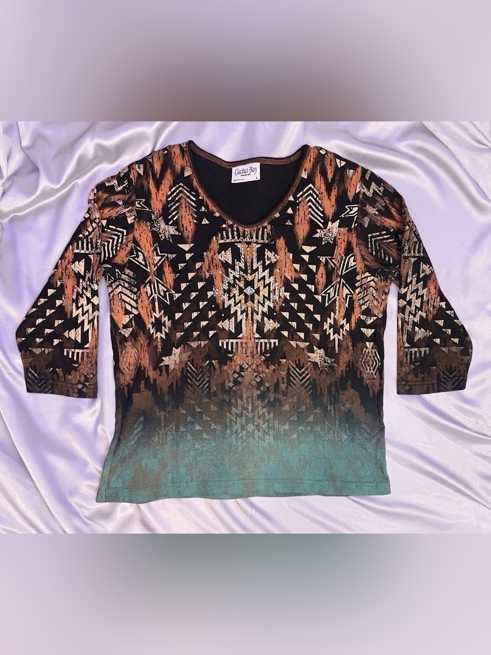 Vintage y2k / late 90’s Southwestern Rhinestone McBling Top